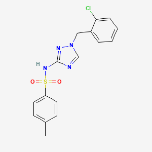 molecular formula C16H15ClN4O2S B4366445 N-[1-(2-chlorobenzyl)-1H-1,2,4-triazol-3-yl]-4-methylbenzenesulfonamide 