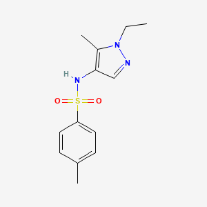 molecular formula C13H17N3O2S B4366450 N-(1-ethyl-5-methyl-1H-pyrazol-4-yl)-4-methylbenzenesulfonamide 