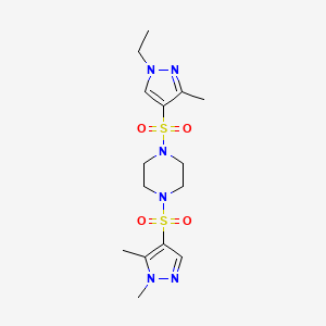 1-[(1,5-dimethyl-1H-pyrazol-4-yl)sulfonyl]-4-[(1-ethyl-3-methyl-1H-pyrazol-4-yl)sulfonyl]piperazine