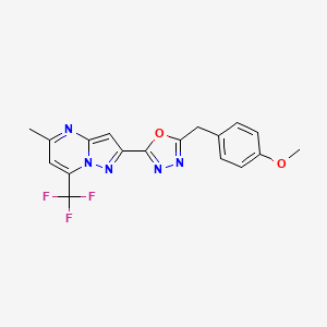 2-[5-(4-methoxybenzyl)-1,3,4-oxadiazol-2-yl]-5-methyl-7-(trifluoromethyl)pyrazolo[1,5-a]pyrimidine