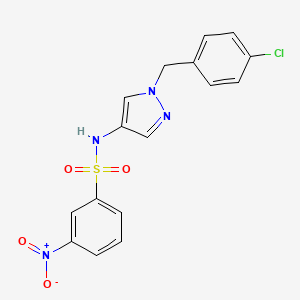 molecular formula C16H13ClN4O4S B4366502 N-[1-(4-chlorobenzyl)-1H-pyrazol-4-yl]-3-nitrobenzenesulfonamide 