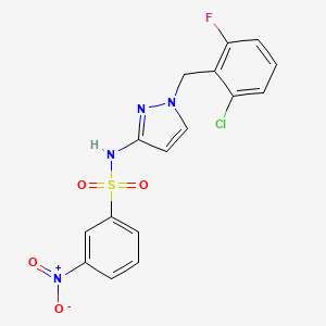 molecular formula C16H12ClFN4O4S B4366510 N-[1-(2-chloro-6-fluorobenzyl)-1H-pyrazol-3-yl]-3-nitrobenzenesulfonamide 