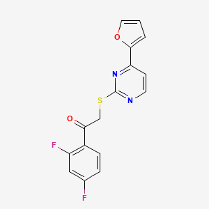 1-(2,4-difluorophenyl)-2-{[4-(2-furyl)-2-pyrimidinyl]thio}ethanone