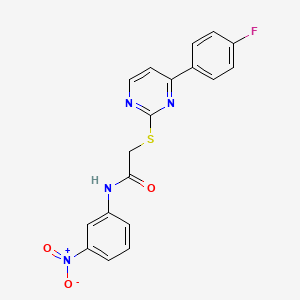 molecular formula C18H13FN4O3S B4366554 2-{[4-(4-fluorophenyl)-2-pyrimidinyl]thio}-N-(3-nitrophenyl)acetamide 