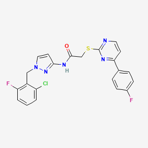 molecular formula C22H16ClF2N5OS B4366557 N-[1-(2-chloro-6-fluorobenzyl)-1H-pyrazol-3-yl]-2-{[4-(4-fluorophenyl)-2-pyrimidinyl]thio}acetamide 