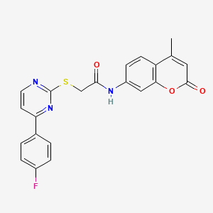 2-{[4-(4-fluorophenyl)-2-pyrimidinyl]thio}-N-(4-methyl-2-oxo-2H-chromen-7-yl)acetamide