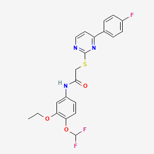 molecular formula C21H18F3N3O3S B4366565 N-[4-(difluoromethoxy)-3-ethoxyphenyl]-2-{[4-(4-fluorophenyl)-2-pyrimidinyl]thio}acetamide 