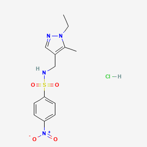 molecular formula C13H17ClN4O4S B4366601 N-[(1-ethyl-5-methyl-1H-pyrazol-4-yl)methyl]-4-nitrobenzenesulfonamide hydrochloride 