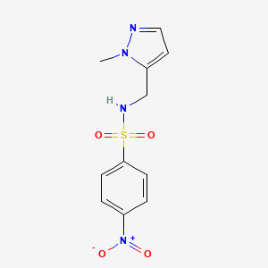 molecular formula C11H12N4O4S B4366617 N-[(1-methyl-1H-pyrazol-5-yl)methyl]-4-nitrobenzenesulfonamide 