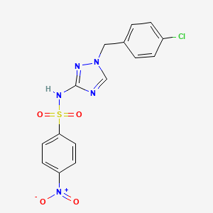 molecular formula C15H12ClN5O4S B4366628 N-[1-(4-chlorobenzyl)-1H-1,2,4-triazol-3-yl]-4-nitrobenzenesulfonamide 