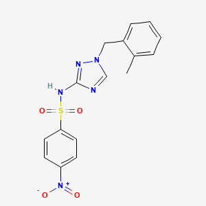 molecular formula C16H15N5O4S B4366631 N-[1-(2-methylbenzyl)-1H-1,2,4-triazol-3-yl]-4-nitrobenzenesulfonamide 