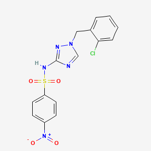 molecular formula C15H12ClN5O4S B4366639 N-[1-(2-chlorobenzyl)-1H-1,2,4-triazol-3-yl]-4-nitrobenzenesulfonamide 