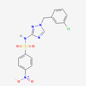 molecular formula C15H12ClN5O4S B4366643 N-[1-(3-chlorobenzyl)-1H-1,2,4-triazol-3-yl]-4-nitrobenzenesulfonamide 