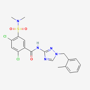 2,4-dichloro-5-[(dimethylamino)sulfonyl]-N-[1-(2-methylbenzyl)-1H-1,2,4-triazol-3-yl]benzamide
