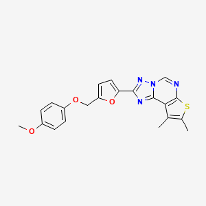 molecular formula C21H18N4O3S B4366675 2-{5-[(4-methoxyphenoxy)methyl]-2-furyl}-8,9-dimethylthieno[3,2-e][1,2,4]triazolo[1,5-c]pyrimidine 