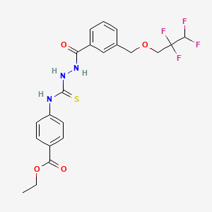 ethyl 4-{[(2-{3-[(2,2,3,3-tetrafluoropropoxy)methyl]benzoyl}hydrazino)carbonothioyl]amino}benzoate