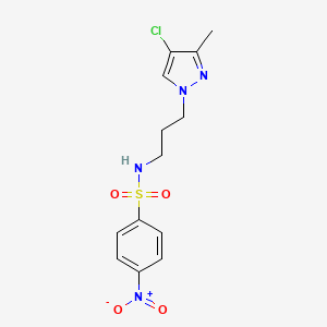 molecular formula C13H15ClN4O4S B4366766 N-[3-(4-chloro-3-methyl-1H-pyrazol-1-yl)propyl]-4-nitrobenzenesulfonamide 