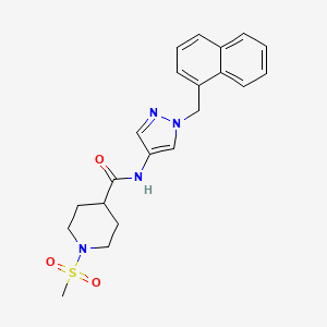 molecular formula C21H24N4O3S B4366774 1-(methylsulfonyl)-N-[1-(1-naphthylmethyl)-1H-pyrazol-4-yl]-4-piperidinecarboxamide 