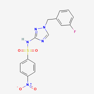 molecular formula C15H12FN5O4S B4366794 N-[1-(3-fluorobenzyl)-1H-1,2,4-triazol-3-yl]-4-nitrobenzenesulfonamide 