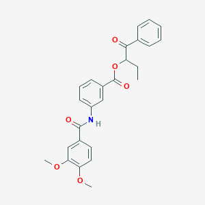 1-Benzoylpropyl 3-[(3,4-dimethoxybenzoyl)amino]benzoate