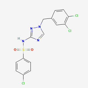 molecular formula C15H11Cl3N4O2S B4366804 4-chloro-N-[1-(3,4-dichlorobenzyl)-1H-1,2,4-triazol-3-yl]benzenesulfonamide 