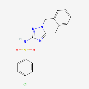 molecular formula C16H15ClN4O2S B4366806 4-chloro-N-[1-(2-methylbenzyl)-1H-1,2,4-triazol-3-yl]benzenesulfonamide 