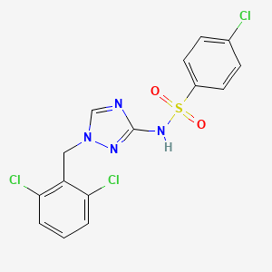 molecular formula C15H11Cl3N4O2S B4366810 4-chloro-N-[1-(2,6-dichlorobenzyl)-1H-1,2,4-triazol-3-yl]benzenesulfonamide 