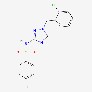 molecular formula C15H12Cl2N4O2S B4366827 4-chloro-N-[1-(2-chlorobenzyl)-1H-1,2,4-triazol-3-yl]benzenesulfonamide 