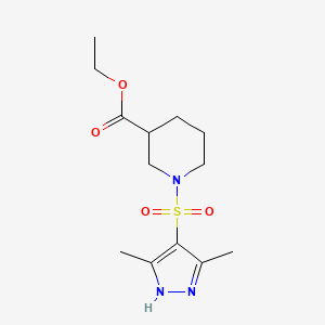 molecular formula C13H21N3O4S B4366840 ethyl 1-[(3,5-dimethyl-1H-pyrazol-4-yl)sulfonyl]-3-piperidinecarboxylate 