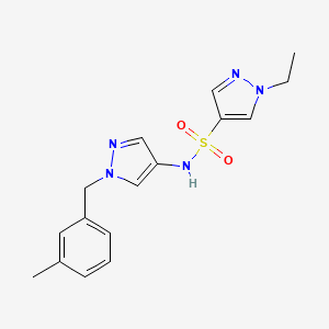 molecular formula C16H19N5O2S B4366852 1-ethyl-N-[1-(3-methylbenzyl)-1H-pyrazol-4-yl]-1H-pyrazole-4-sulfonamide 