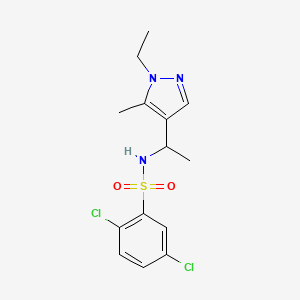 molecular formula C14H17Cl2N3O2S B4366879 2,5-dichloro-N-[1-(1-ethyl-5-methyl-1H-pyrazol-4-yl)ethyl]benzenesulfonamide 