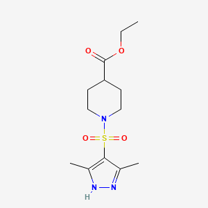 molecular formula C13H21N3O4S B4366892 ethyl 1-[(3,5-dimethyl-1H-pyrazol-4-yl)sulfonyl]-4-piperidinecarboxylate 