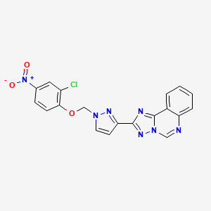 molecular formula C19H12ClN7O3 B4366942 2-{1-[(2-chloro-4-nitrophenoxy)methyl]-1H-pyrazol-3-yl}[1,2,4]triazolo[1,5-c]quinazoline 