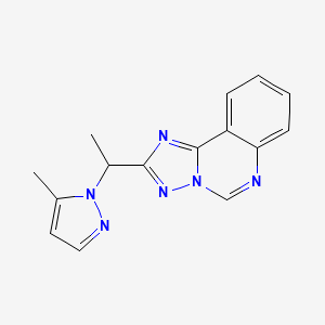 molecular formula C15H14N6 B4366947 2-[1-(5-methyl-1H-pyrazol-1-yl)ethyl][1,2,4]triazolo[1,5-c]quinazoline 