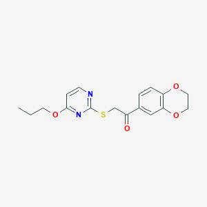 1-(2,3-dihydro-1,4-benzodioxin-6-yl)-2-[(4-propoxy-2-pyrimidinyl)thio]ethanone