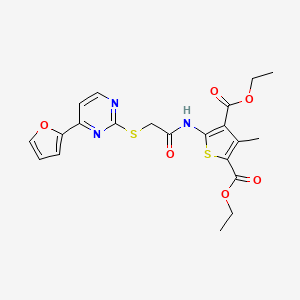 molecular formula C21H21N3O6S2 B4366990 diethyl 5-[({[4-(2-furyl)-2-pyrimidinyl]thio}acetyl)amino]-3-methyl-2,4-thiophenedicarboxylate 