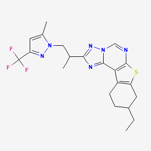 9-ethyl-2-{1-methyl-2-[5-methyl-3-(trifluoromethyl)-1H-pyrazol-1-yl]ethyl}-8,9,10,11-tetrahydro[1]benzothieno[3,2-e][1,2,4]triazolo[1,5-c]pyrimidine