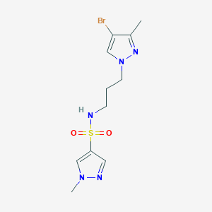 molecular formula C11H16BrN5O2S B4367031 N-[3-(4-bromo-3-methyl-1H-pyrazol-1-yl)propyl]-1-methyl-1H-pyrazole-4-sulfonamide 