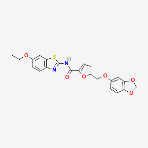 molecular formula C22H18N2O6S B4367044 5-[(1,3-benzodioxol-5-yloxy)methyl]-N-(6-ethoxy-1,3-benzothiazol-2-yl)-2-furamide 