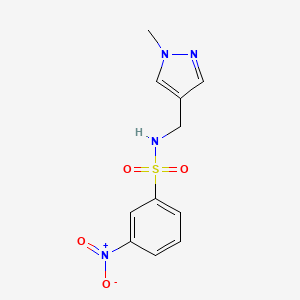 molecular formula C11H12N4O4S B4367064 N-[(1-methyl-1H-pyrazol-4-yl)methyl]-3-nitrobenzenesulfonamide 