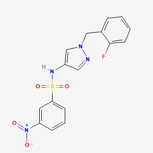 molecular formula C16H13FN4O4S B4367065 N-[1-(2-fluorobenzyl)-1H-pyrazol-4-yl]-3-nitrobenzenesulfonamide 