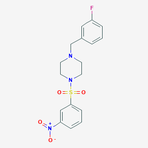 molecular formula C17H18FN3O4S B4367066 1-(3-fluorobenzyl)-4-[(3-nitrophenyl)sulfonyl]piperazine 