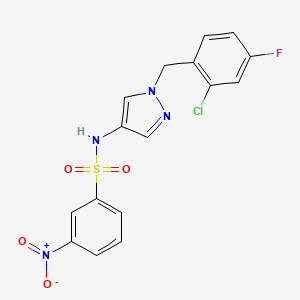 molecular formula C16H12ClFN4O4S B4367072 N-[1-(2-chloro-4-fluorobenzyl)-1H-pyrazol-4-yl]-3-nitrobenzenesulfonamide 