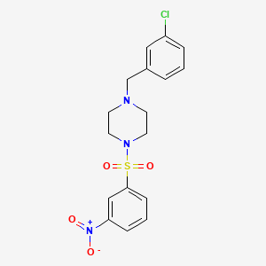 molecular formula C17H18ClN3O4S B4367080 1-(3-chlorobenzyl)-4-[(3-nitrophenyl)sulfonyl]piperazine 