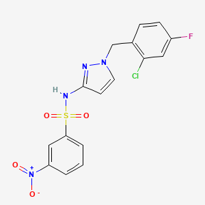 molecular formula C16H12ClFN4O4S B4367093 N-[1-(2-chloro-4-fluorobenzyl)-1H-pyrazol-3-yl]-3-nitrobenzenesulfonamide 