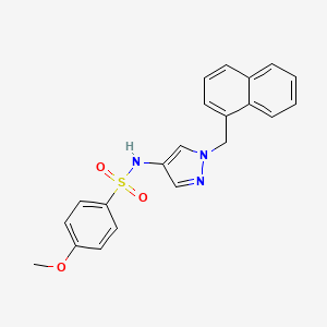 molecular formula C21H19N3O3S B4367105 4-methoxy-N-[1-(1-naphthylmethyl)-1H-pyrazol-4-yl]benzenesulfonamide 