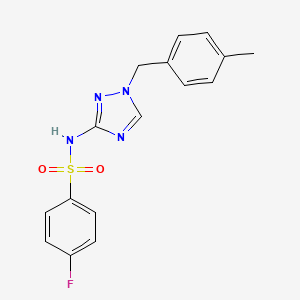 molecular formula C16H15FN4O2S B4367131 4-fluoro-N-[1-(4-methylbenzyl)-1H-1,2,4-triazol-3-yl]benzenesulfonamide 