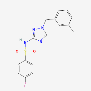 molecular formula C16H15FN4O2S B4367139 4-fluoro-N-[1-(3-methylbenzyl)-1H-1,2,4-triazol-3-yl]benzenesulfonamide 
