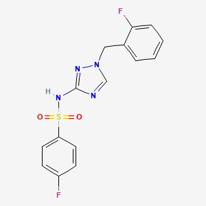 molecular formula C15H12F2N4O2S B4367153 4-fluoro-N-[1-(2-fluorobenzyl)-1H-1,2,4-triazol-3-yl]benzenesulfonamide 