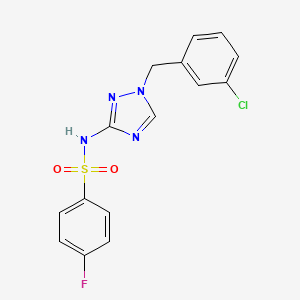 molecular formula C15H12ClFN4O2S B4367163 N-[1-(3-chlorobenzyl)-1H-1,2,4-triazol-3-yl]-4-fluorobenzenesulfonamide 